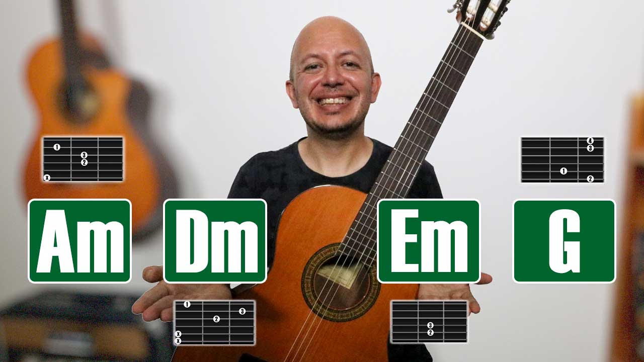 como tocar el acorde em7 en la guitarra