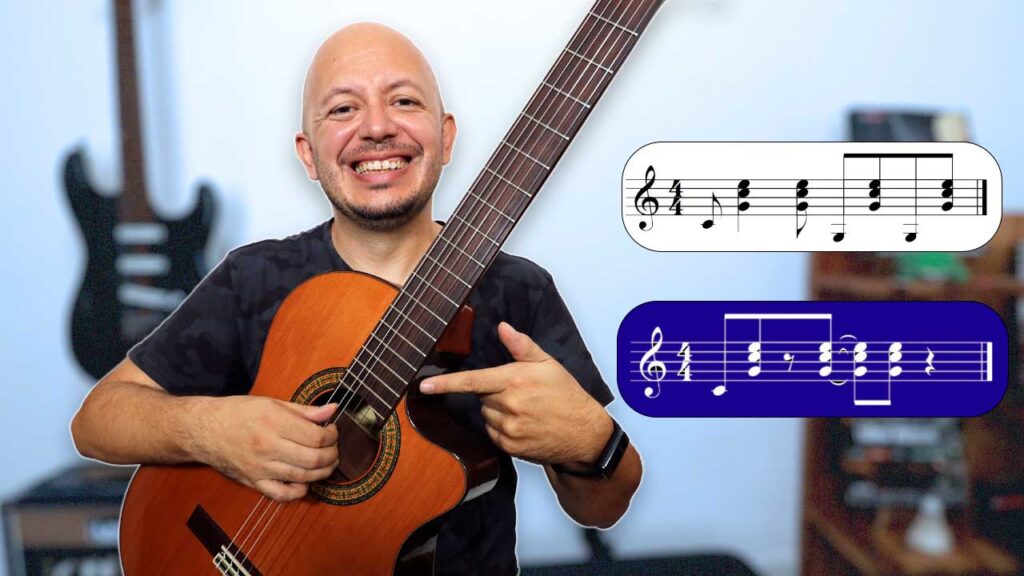 Cinco patrones de ritmos pulsados para acompañar en la guitarra