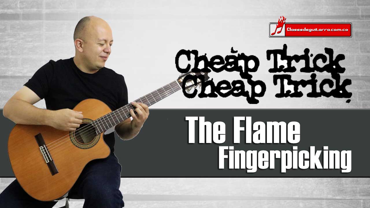 The flame Cheap Trick arreglo en fingerpicking para guitarra